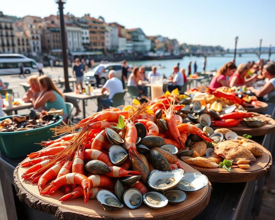 degustación de mariscos en San Sebastián