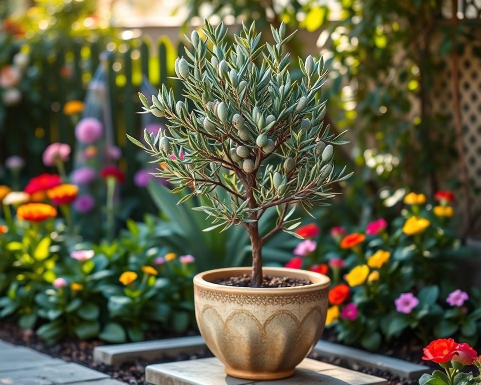 olivo en maceta para jardín pequeño