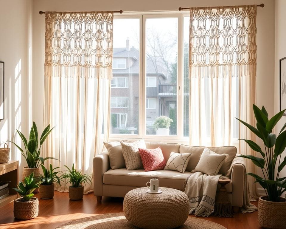 Beneficios de cortinas de macramé