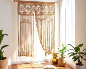 Cortinas de macramé: bohemias y funcionales