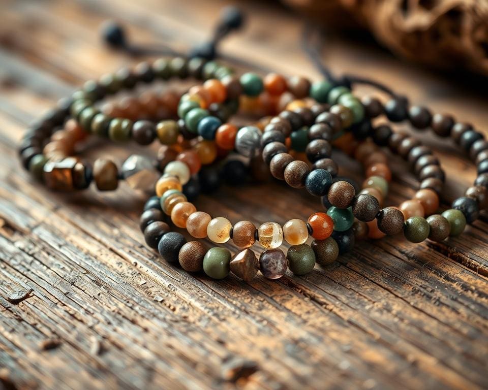 piedras energéticas en pulseras hechas a mano
