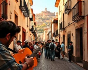 ¿Qué canta un músico callejero en Granada?