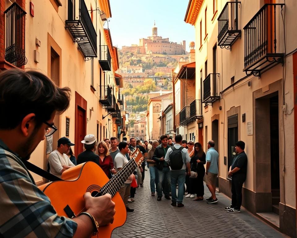 ¿Qué canta un músico callejero en Granada?