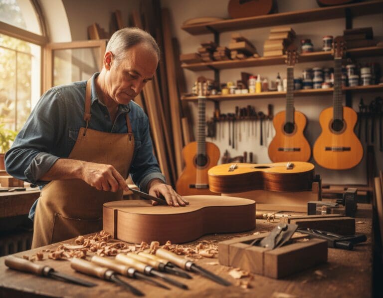 ¿Cómo se construye una guitarra española artesanal?