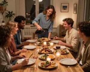 cena con amigos