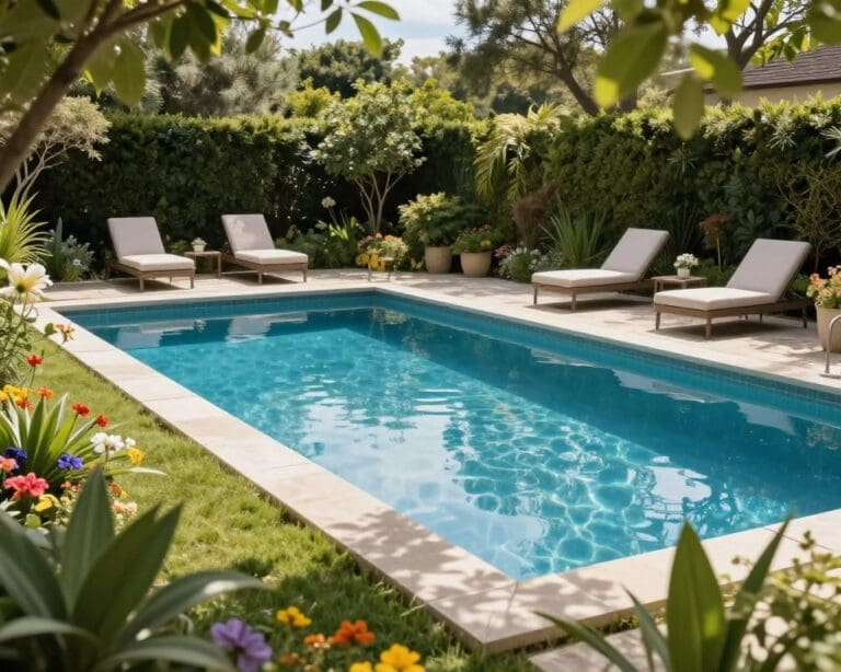 piscina en el jardín
