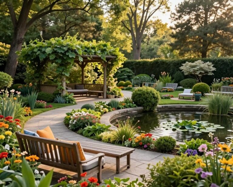 zonas de descanso en el jardín